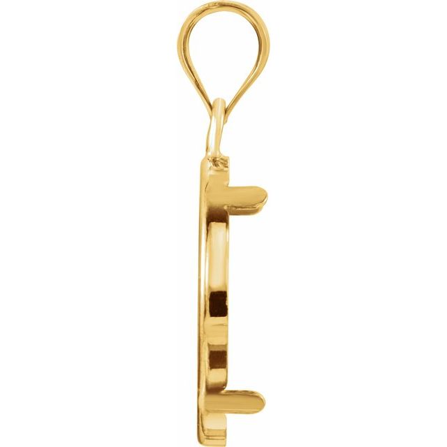 14K Yellow Coin Frame Bezel Pendant Mounting for 16x1.2 mm Coin