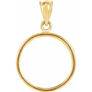 14K Yellow Coin Frame Bezel Pendant Mounting for 16x1.2 mm Coin