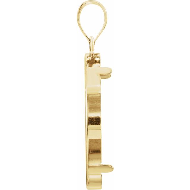 14K Yellow Coin Frame Bezel Pendant Mounting for 27x2.2 mm Coin