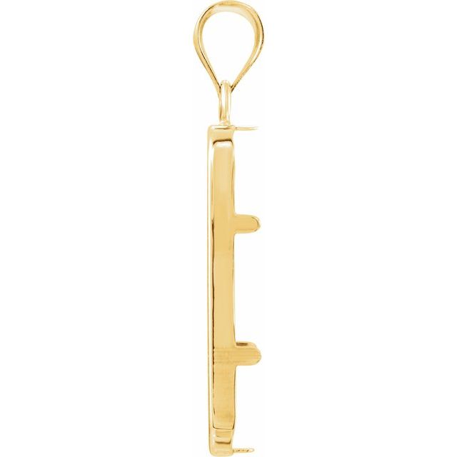 14K Yellow Coin Frame Bezel Pendant Mounting for 23.74x14.42x1 mm Credit Suisse