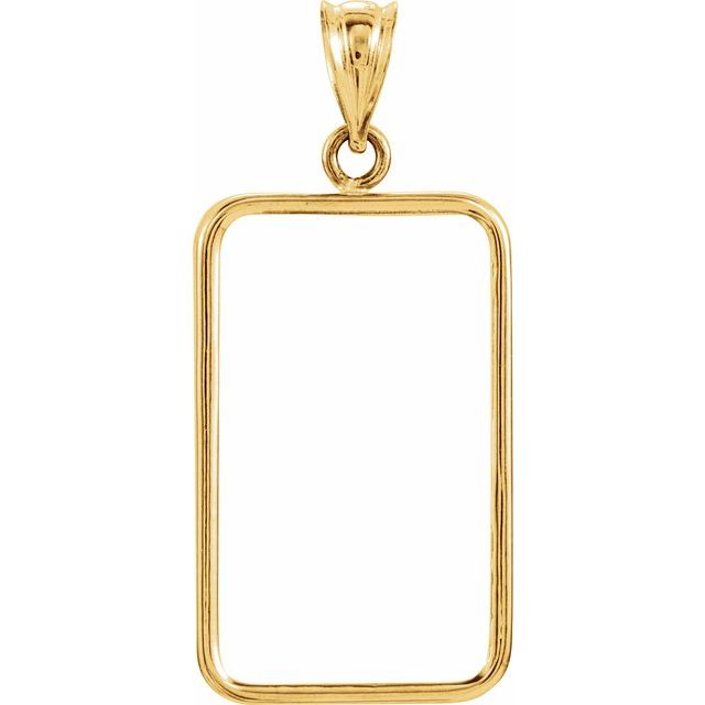 14K Yellow Coin Frame Bezel Pendant Mounting for 23.74x14.42x1 mm Credit Suisse