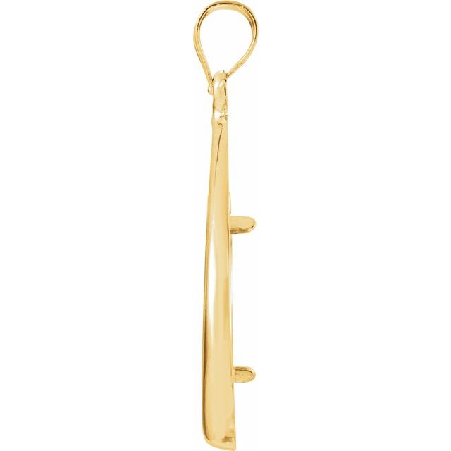 14K Yellow Coin Frame Bezel Pendant Mounting for 17.9x1.2 mm Coin