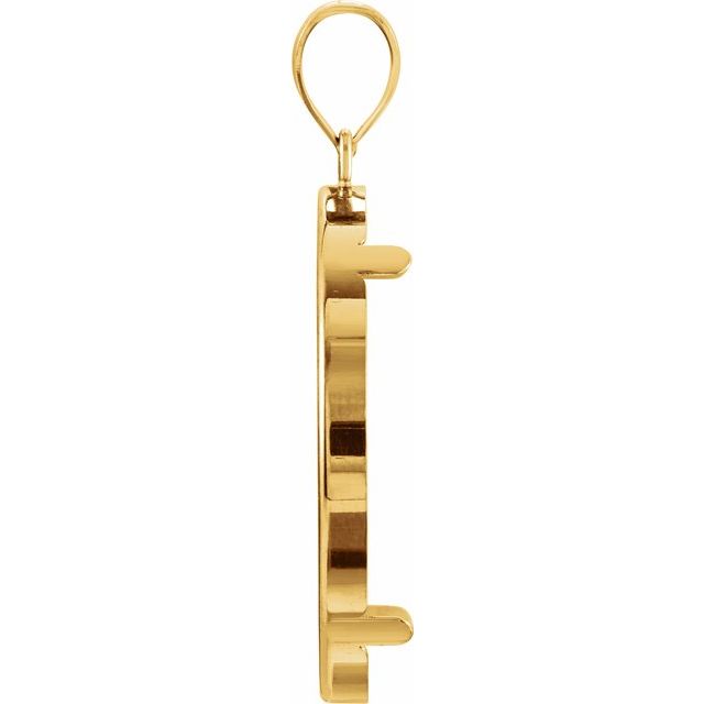 14K Yellow Coin Frame Bezel Pendant Mounting for 29x2 mm Coin