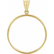 14K Yellow Coin Frame Bezel Pendant Mounting for 29x2 mm Coin