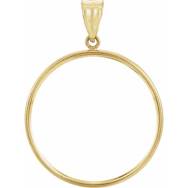 14K Yellow Coin Frame Bezel Pendant Mounting for 29x2 mm Coin