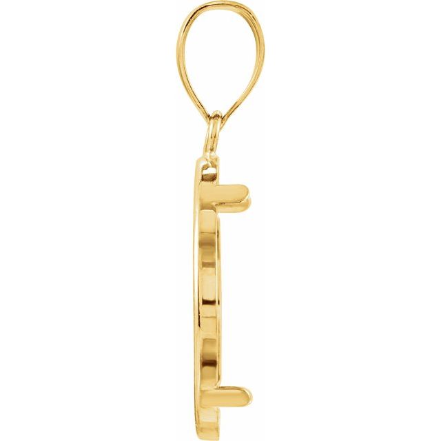 14K Yellow Coin Frame Bezel Pendant Mounting for 19x1.1 mm Coin