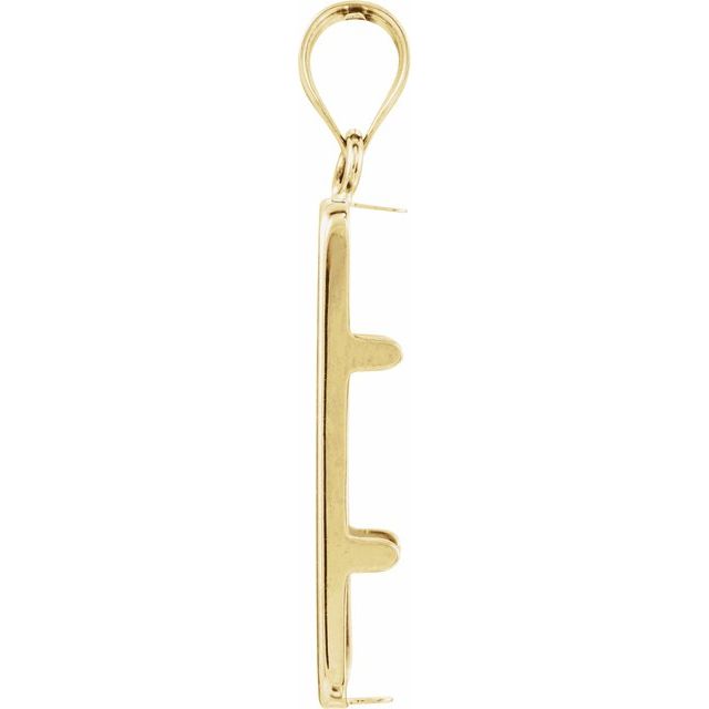 14K Yellow Coin Frame Bezel Pendant Mounting for 22x13x.75 mm Credit Suisse