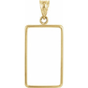 14K Yellow Coin Frame Bezel Pendant Mounting for 22x13x.75 mm Credit Suisse
