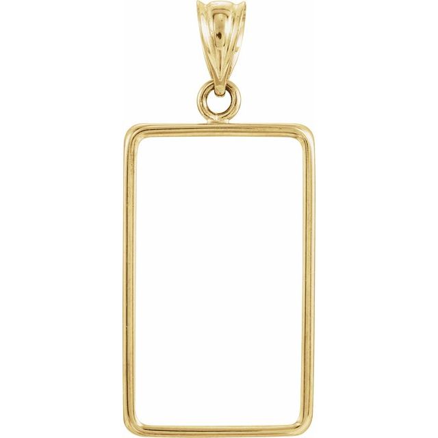 14K Yellow Coin Frame Bezel Pendant Mounting for 22x13x.75 mm Credit Suisse