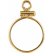 14K Yellow Coin Frame Dangle for 13x1 mm Coin
