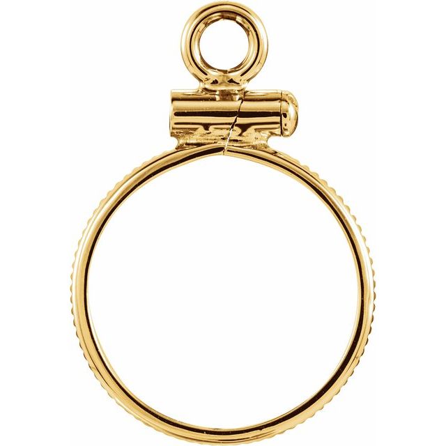 14K Yellow Coin Frame Dangle for 13x1 mm Coin