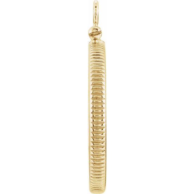 14K Yellow Coin Frame Bezel Dangle Mounting for 22.5x1.4 mm Coin