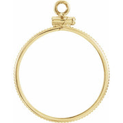 14K Yellow Coin Frame Bezel Dangle Mounting for 22.5x1.4 mm Coin