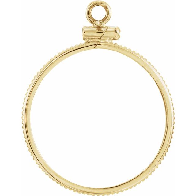 14K Yellow Coin Frame Bezel Dangle Mounting for 22.5x1.4 mm Coin