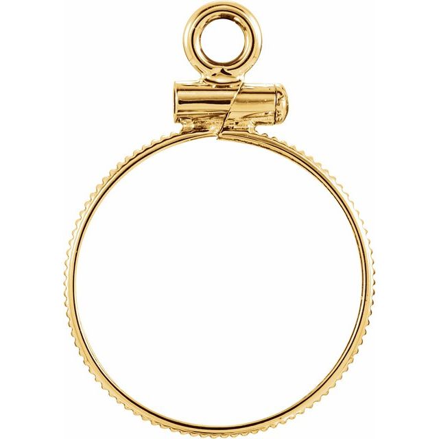 14K Yellow Coin Frame Bezel Dangle for 15x.76 mm Coin