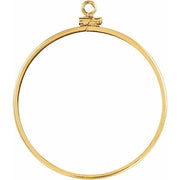 14K Yellow Coin Frame Bezel Dangle for 37x2.6 mm Coin