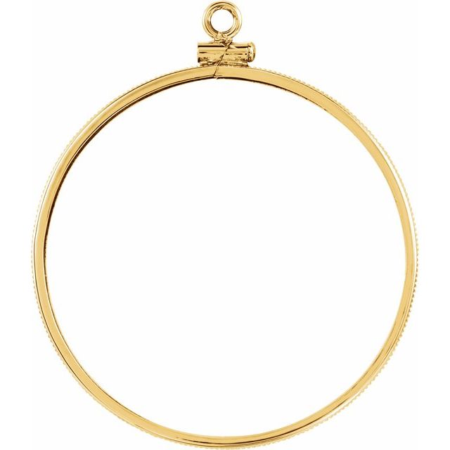 14K Yellow Coin Frame Bezel Dangle for 37x2.6 mm Coin