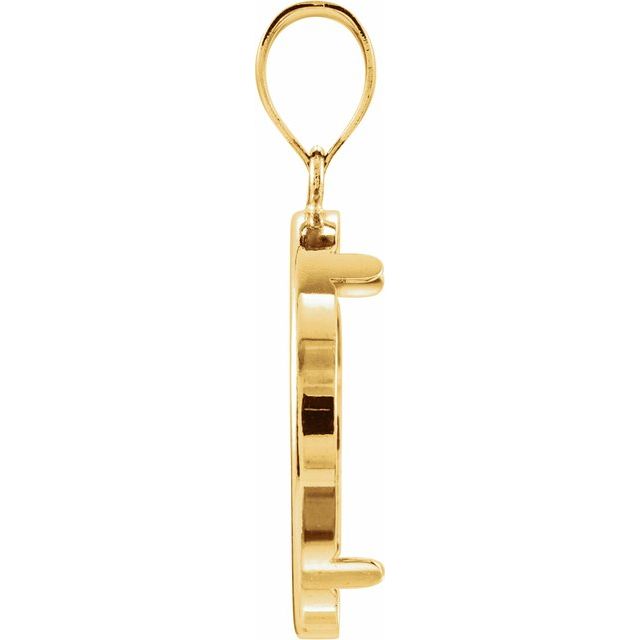 14k Yellow Coin Frame Bezel Pendant Mounting For 21.5x1.5 Mm Coin