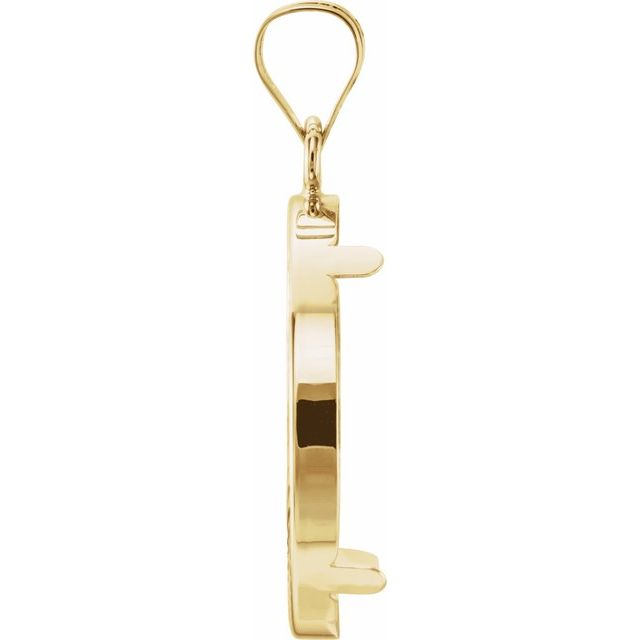 14k Yellow Coin Frame Bezel Pendant Mounting For 21.5x1.5 Mm Coin