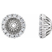 14k White 1/6 Ctw Natural Diamond Earring Jackets With 4.1 Mm Id