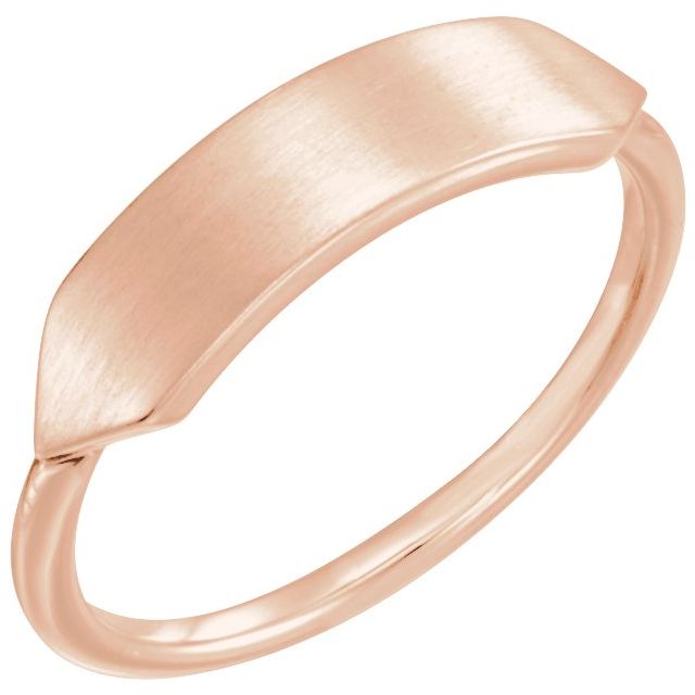 14k Rose 19.7x5 Mm Geometric Signet Ring