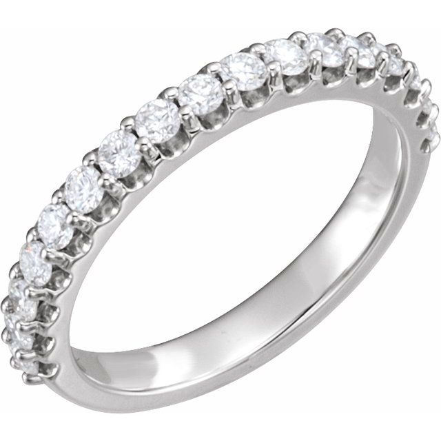 14K White 1/2 CTW Natural Diamond Band