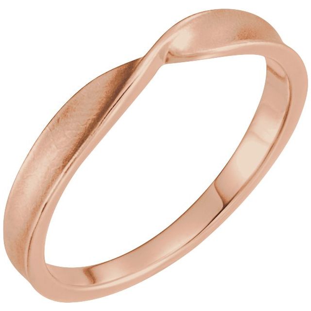 14k Rose 3 Mm Stackable Twisted Ring