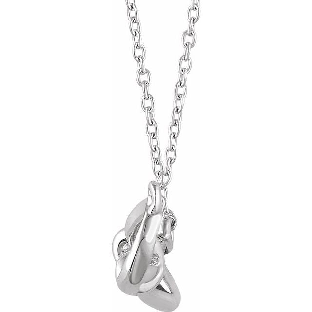 Sterling Silver Bow 16-18' Necklace