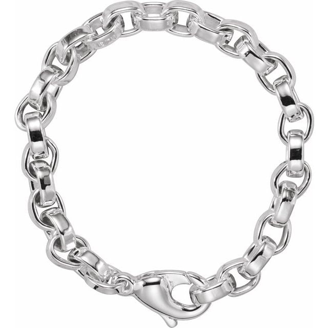 Sterling Silver 6.75 mm Flat Cable 7' Chain