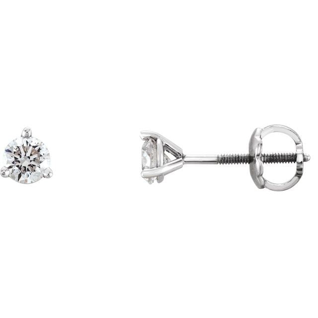 14K White 1/3 CTW Natural Diamond Earrings