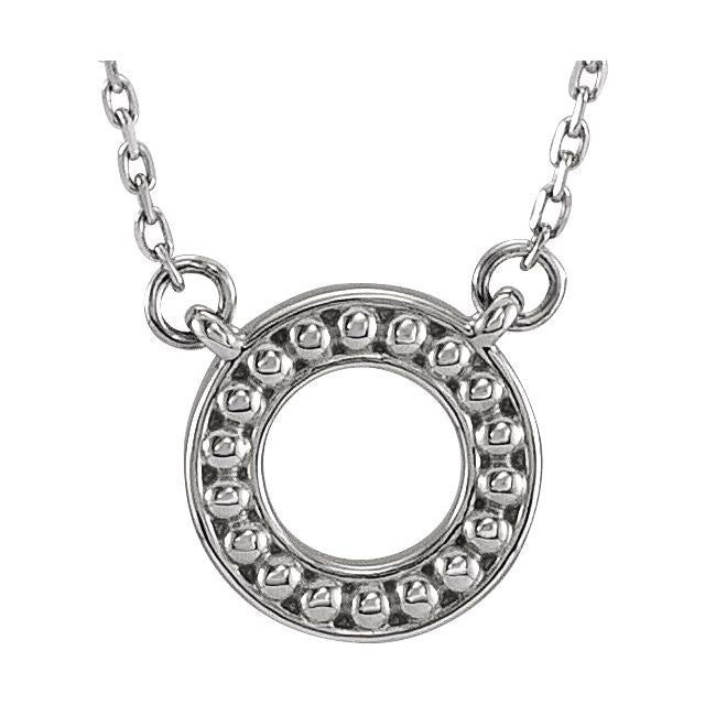 Sterling Silver Beaded Circle 16-18' Necklace