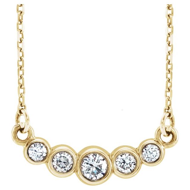 14k Yellow 1/6 Ctw Natural Diamond 16-18' Necklace