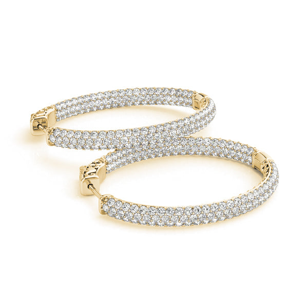 1.6 Inch 3 Row Pave Oval Hoop