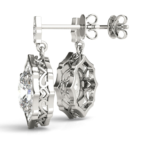 Scalloped Ov Halo Earrings