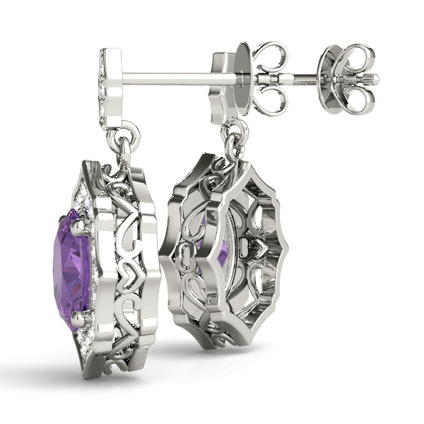 Scalloped Ov Halo Earrings