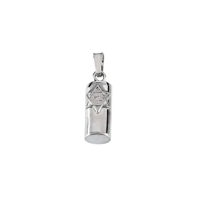 Sterling Silver 15x6 mm Mezuzah Pendant