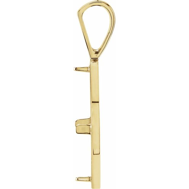 14K Yellow Coin Frame Bezel Pendant Mounting for 15x.76 mm Coin