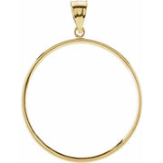 14K Yellow Coin Frame Bezel Pendant Mounting for 34.3x2.4 mm Coin