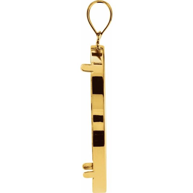 14K Yellow Coin Frame Bezel Pendant Mounting for 34.3x2.4 mm Coin