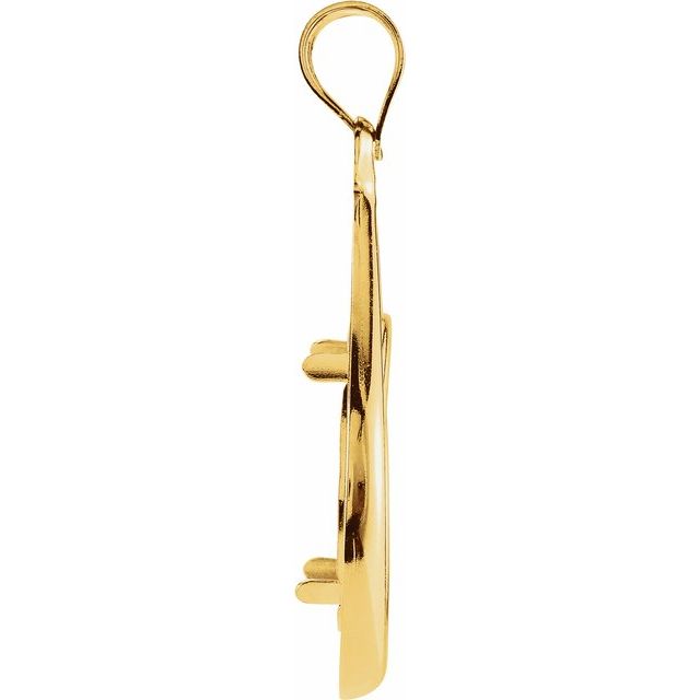 14K Yellow Coin Frame Bezel Pendant Mounting for 16.4x1.1 mm Coin