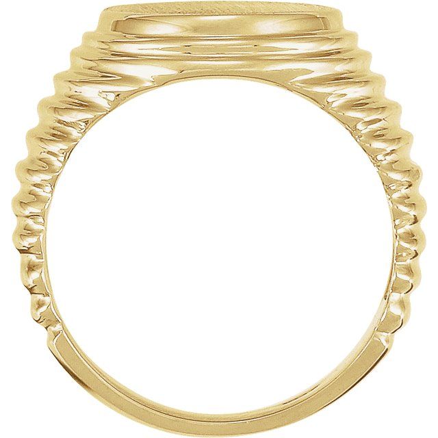 14K Yellow 16x14 mm Oval Signet Ring