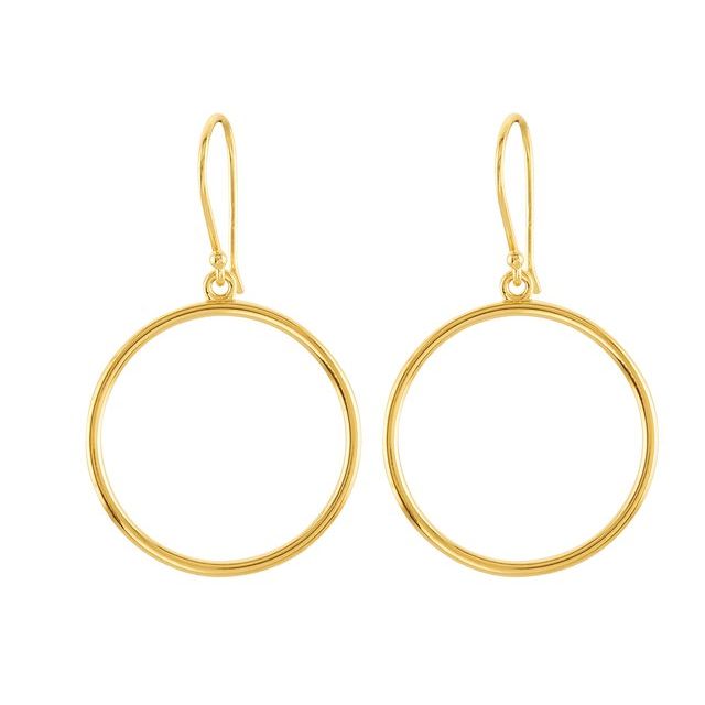 14K Yellow Circle Earrings