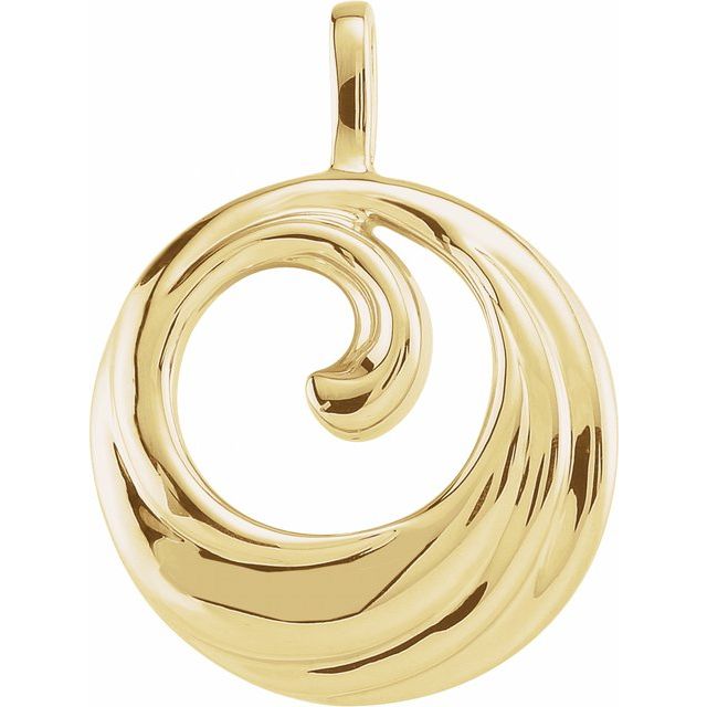 14K Yellow Circle Pendant