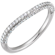 14K White 1/5 CTW Natural Diamond Band