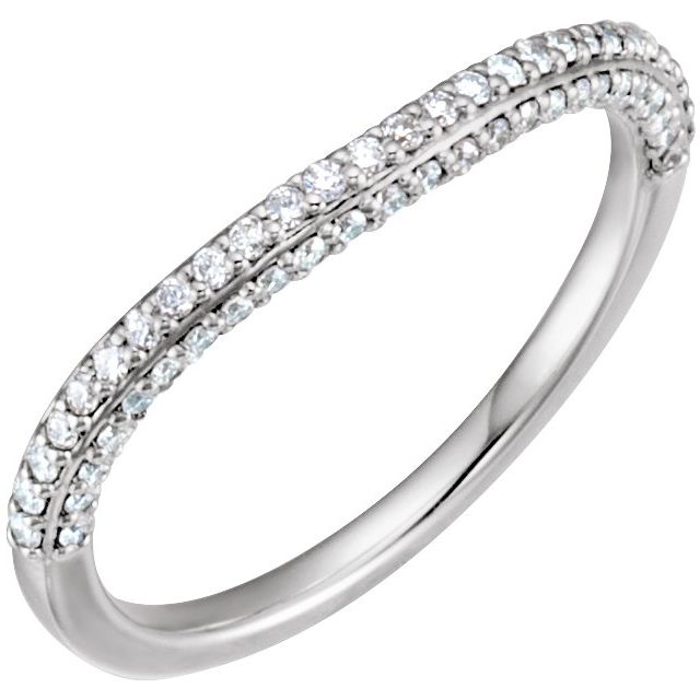 14K White 1/5 CTW Natural Diamond Band