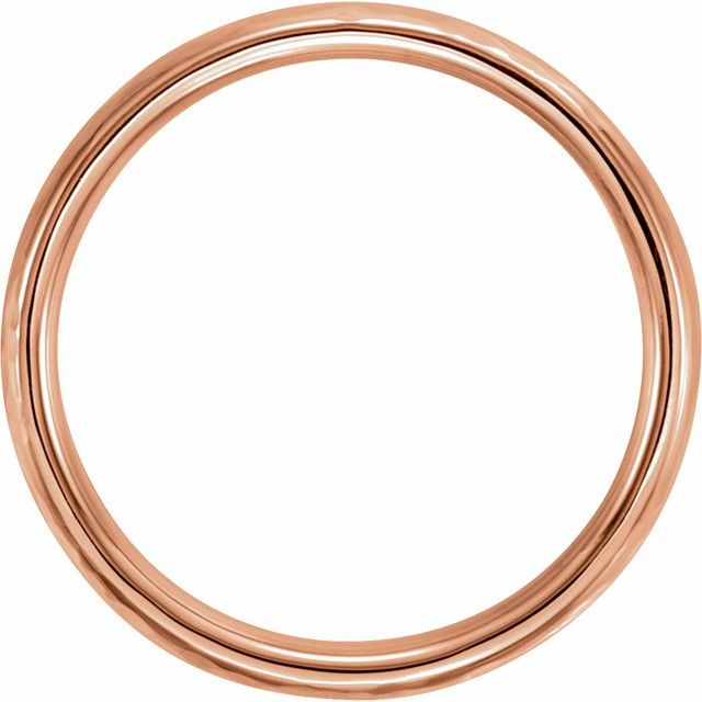 14K Rose 5 mm Half Round Hammered Comfort-Fit Band Size 6