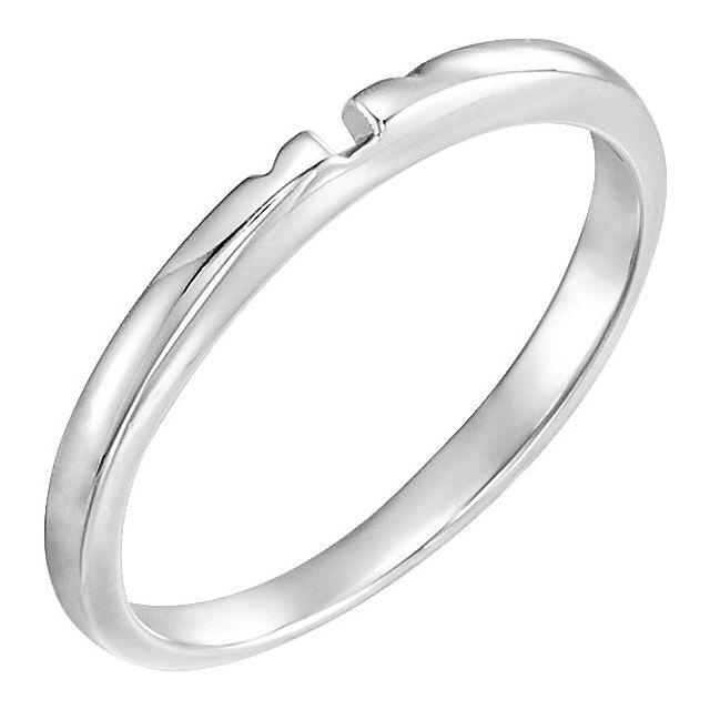14K White #5 Matching Band with Three-Notches