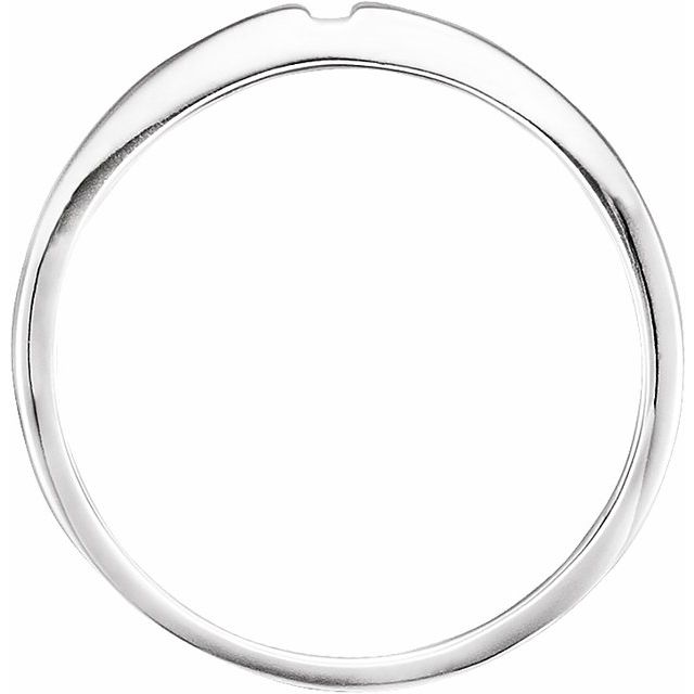 14K White #5 Matching Band with Three-Notches