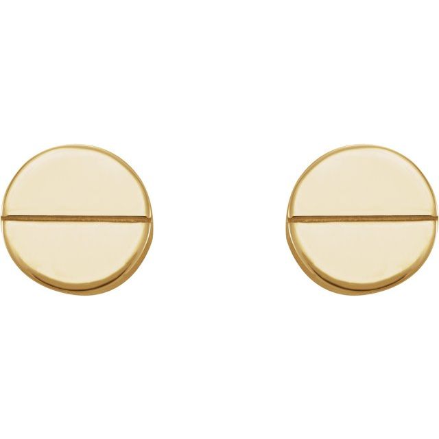 14k Yellow 4.9 Mm Geometric Friction Closure Earrings