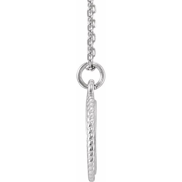 Sterling Silver Engravable Round 16-18' Rope Necklace